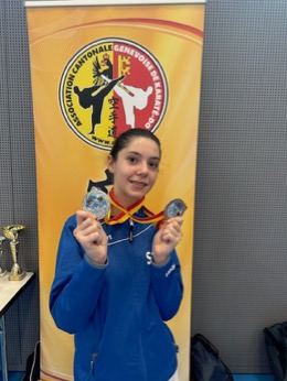 Louise vice championne genevoise en kata et kumité